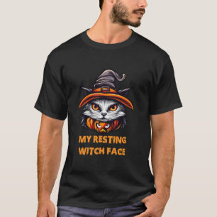 Halloween mijn rustende kat heks gezicht voor mann t-shirt