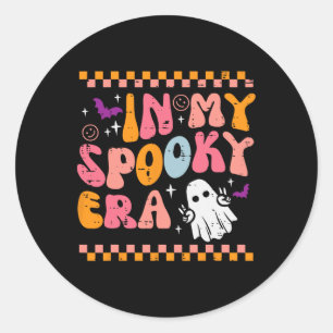 Halloween Mijn Spooky Era Retro Kostuum Groovy Man Ronde Sticker