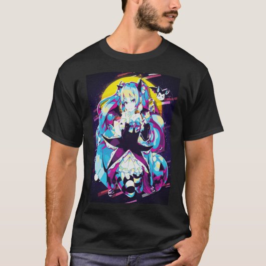 Halloween Miku Retro 7120png120 T-shirt (Voorkant)