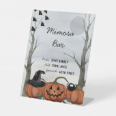 Halloween Mimosa Bar Sign., Halloween Party Reclamebord Met Voetstuk (Voorkant)