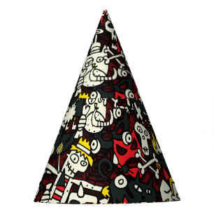 Halloween Mini Doodle Patroon Feesthoedjes