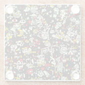 Halloween Mini Doodle  Patroon Glazen Onderzetter (Achterkant)