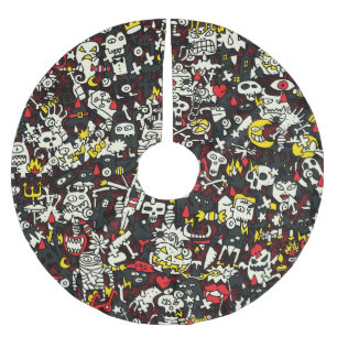 Halloween Mini Doodle Patroon Kerstboom Rok