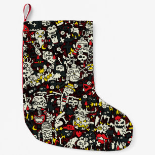 Halloween Mini Doodle Patroon Kleine Kerstsok