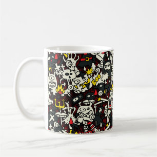 Halloween Mini Doodle Patroon Koffiemok