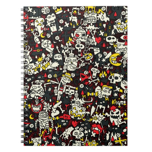 Halloween Mini Doodle Patroon Notitieboek (Voorkant)