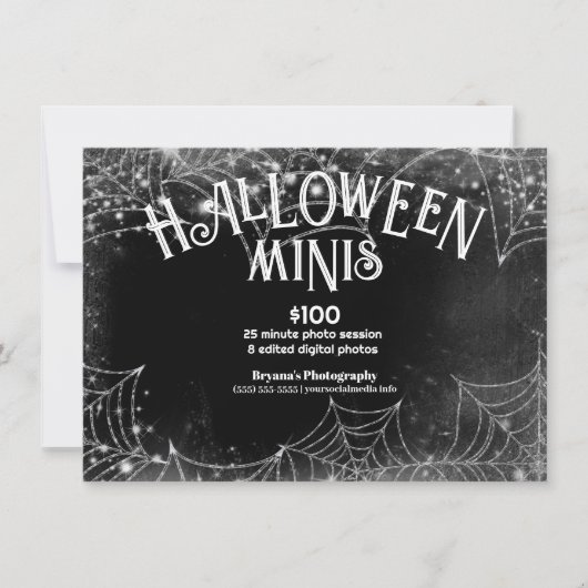 Halloween Mini Spinnenweb Fotografie Afbeeldingen Kaart (Voorkant)