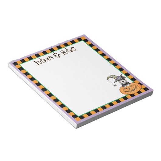 Halloween Miniature Schnauzer Notitieblok (Schuin)