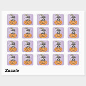 Halloween Miniature Schnauzer Vierkante Sticker (Vel)