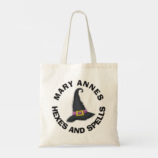 Halloween Minimalist Witches Pet Whimsical Tote Bag (Achterkant)