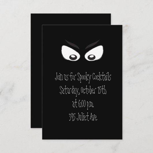 Halloween Minimalistisch Cute Whimsical Geest Ogen Kaart (Voorkant / Achterkant)