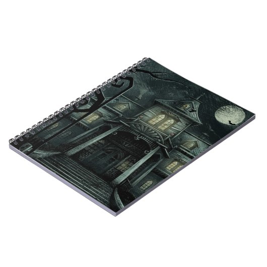 Halloween Mint Oerwoud Green Haunted Manor Notitieboek (Linkerzijde)