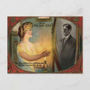 Halloween Mirror-Briefkaart Briefkaart