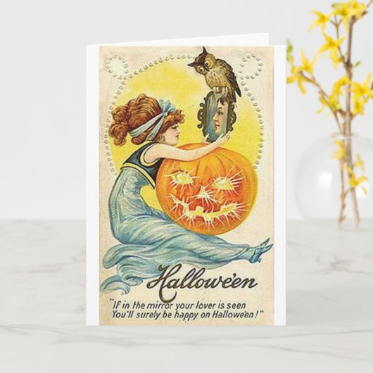 Halloween Mirror-kaart Kaart (Gele Bloem)