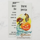 Halloween Mirror-uitnodiging Kaart (Voorkant / Achterkant)