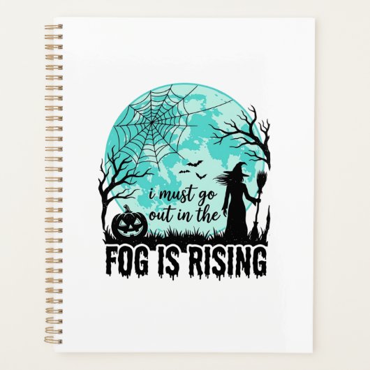 Halloween Mist Komt Opheffen Heks Pompoen Vintage Planner (Voorkant)