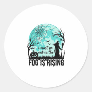 Halloween Mist Komt Opheffen Heks Pompoen Vintage  Ronde Sticker