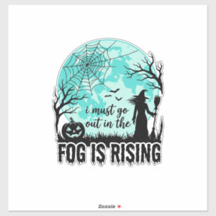Halloween Mist Komt Opheffen Heks Pompoen Vintage  Sticker