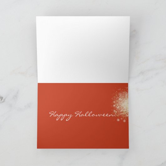 Halloween mode-illustratie in de voorkant van vlam kaart (Binnen)