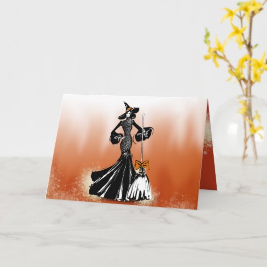 Halloween mode-illustratie in de voorkant van vlam kaart (Gele Bloem)