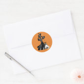 Halloween mode illustratie met een bezem ronde sticker (Envelop)