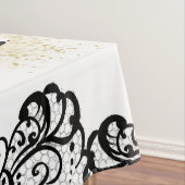 halloween mode illustratie met zwarte kant tafelkleed (Voorbeeld)