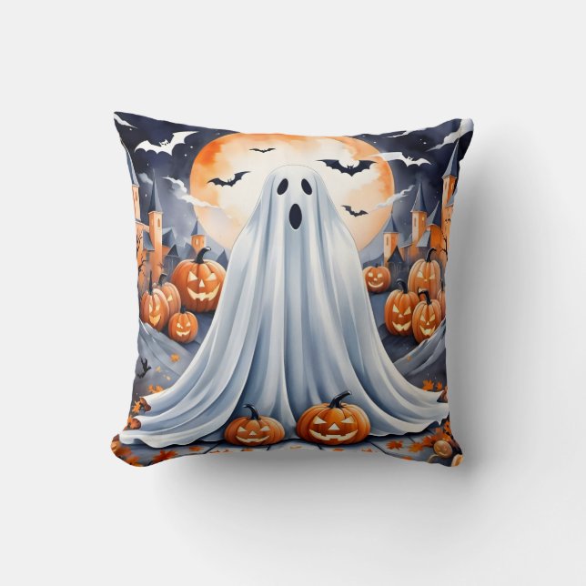 Halloween Modern Pumpkin Autumn Collectie Kussen (Voorkant)