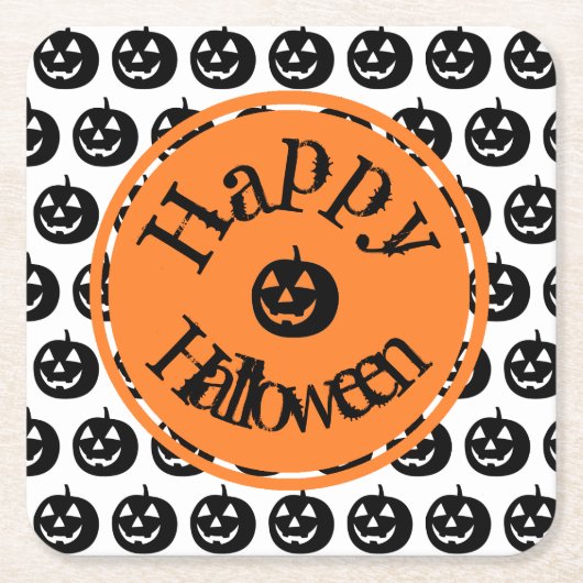 Halloween Modern Pumpkin-ontwerp Kartonnen Onderzetters (Voorkant)