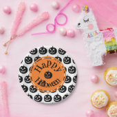 Halloween Modern Pumpkin-ontwerp Papieren Bordje (Feest)