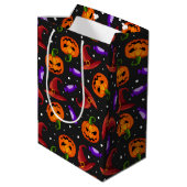 Halloween Modern Pumpkin Witch Pet Pattern Medium Cadeauzakje (Achterkant Gekanteld)