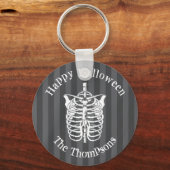 Halloween Modern Spooky Skeleton X-Ray Sleutelhanger (Voorkant)
