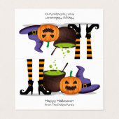 Halloween Modern Witch Treat Goodie Bag Label Visitekaartje (Buitenkant ongevouwen)