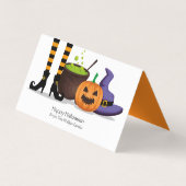 Halloween Modern Witch Treat Goodie Bag Label Visitekaartje (Achterkant)
