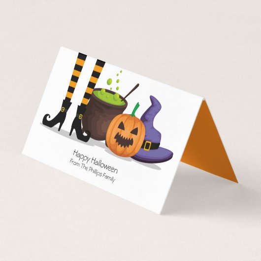 Halloween Modern Witch Treat Goodie Bag Label Visitekaartje (Voorkant)