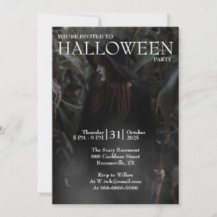 Halloween Moderne Gotische Heks in Donker Woud Kaart