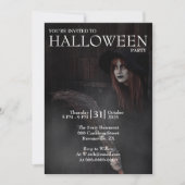 Halloween Moderne Gotische Heksenbezem Donkere Sch Kaart (Voorkant)