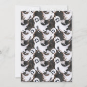 Halloween moderne zwart-wit geesten partij kaart (Achterkant)