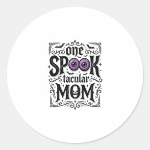 Halloween Moeder Griezelige Vintage Gravure Shirt  Ronde Sticker