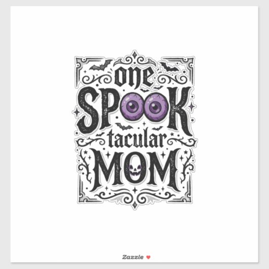 Halloween Moeder Griezelige Vintage Gravure Shirt Sticker (Vel)