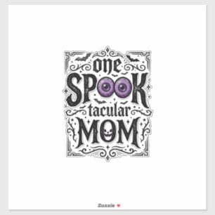 Halloween Moeder Griezelige Vintage Gravure Shirt  Sticker