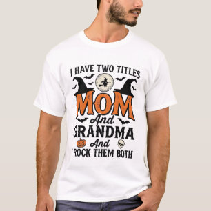 Halloween Moeder Oma Vintage Heks T-shirt Ontwerp_