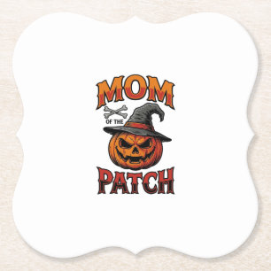 Halloween Moeder Shirt Pompoen Botten Vintage Kuns Kartonnen Onderzetters