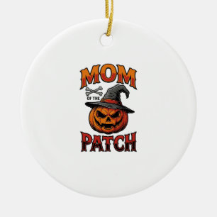 Halloween Moeder Shirt Pompoen Botten Vintage Kuns Keramisch Ornament