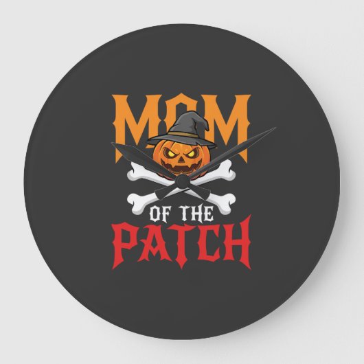 Halloween Moeder van de Patch Pompoen Heks Grote Klok (Voorkant)