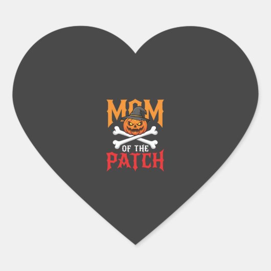 Halloween Moeder van de Patch Pompoen Heks Hart Sticker (Voorkant)