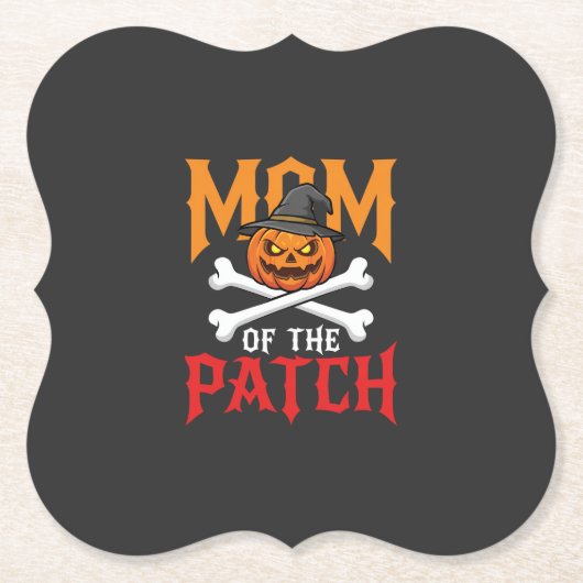 Halloween Moeder van de Patch Pompoen Heks Kartonnen Onderzetters (Voorkant)