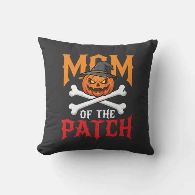 Halloween Moeder van de Patch Pompoen Heks Kussen (Voorkant)