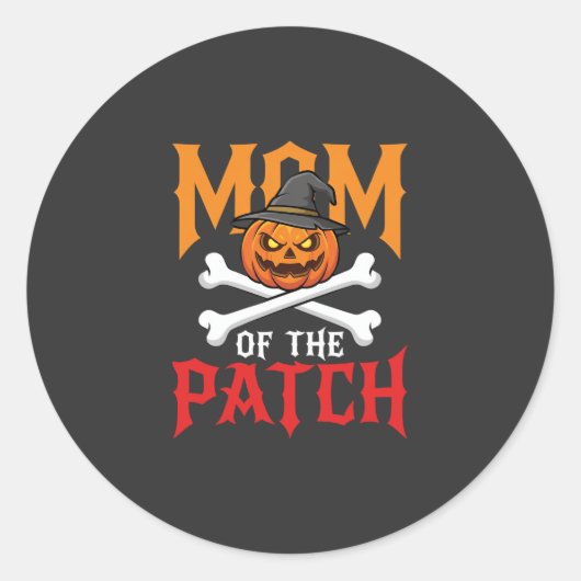 Halloween Moeder van de Patch Pompoen Heks Ronde Sticker (Voorkant)