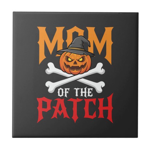 Halloween Moeder van de Patch Pompoen Heks Tegeltje (Voorkant)