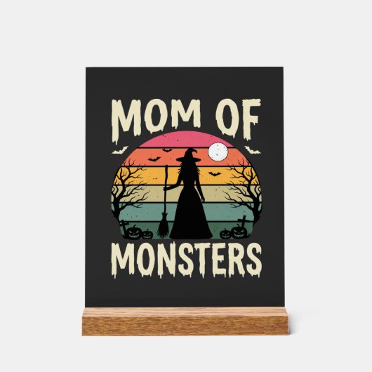 Halloween Moeder Van Monsters Heks Zonsondergang Acryl Bord (Voorkant)